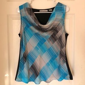 Sag Harbor Cowl Neck Geometric Blouse | size: S